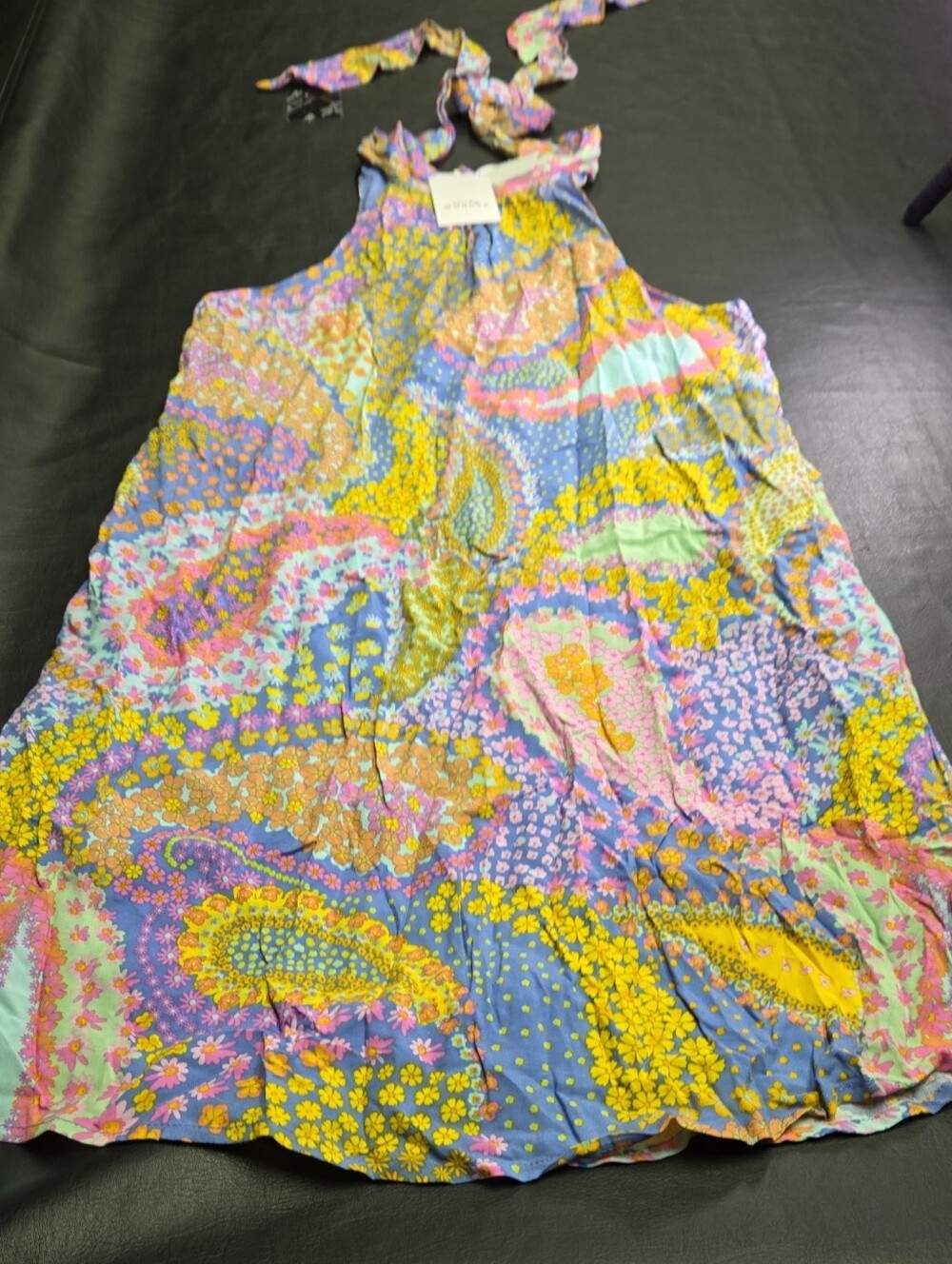 Colorful Paisley Halter Summer Dress - Multicolor